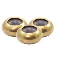 DQ Metal bead disc 8x4mm with rubber inside Antique bronze